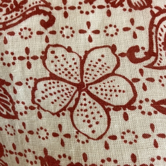 Garnet Hill NWOT Easy Linen Button Down Blouse Floral Sz 6 Coastal Vacation - Picture 12 of 16